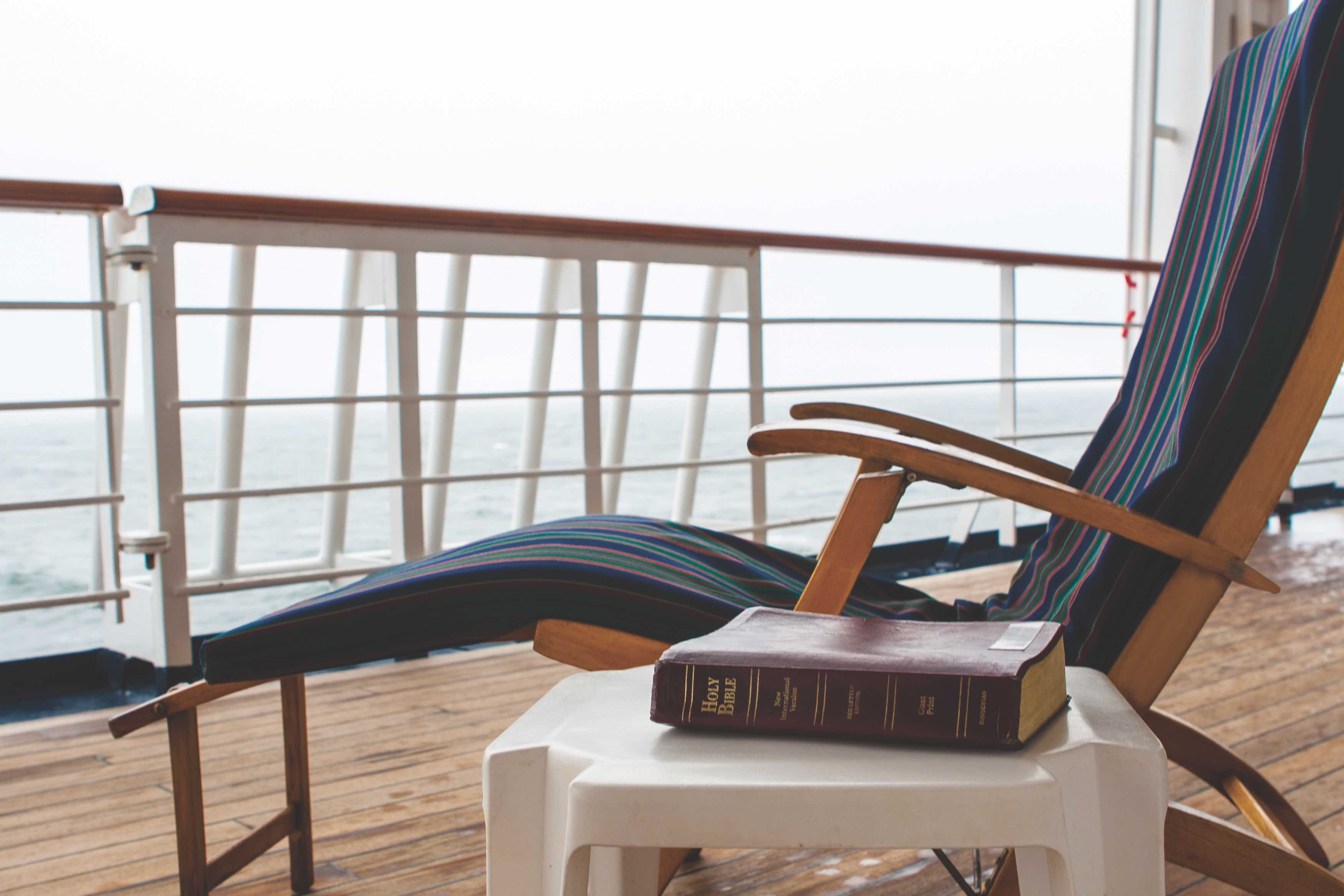 Photo of the ocean from aboard a cruise ship