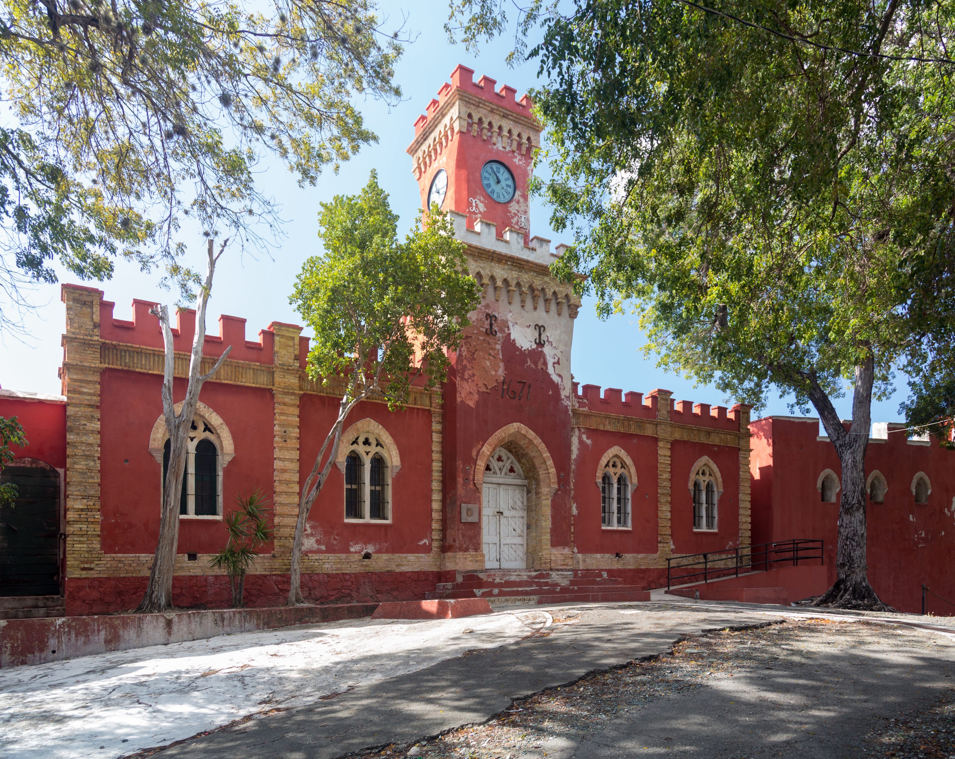 Remains of a historical landmark in St. Thomas used for military purposes